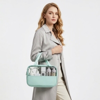 Sac de voyage imperméable en PVC pour maquillage, organisateur de cosmétiques, pochette à fermeture éclair réutilisable et écologique, grande capacité