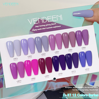 Vendeeni OEM/ODM Marque Privée Conception Gratuite Vernis à Ongles Gel UV pour Salon 12 Couleurs Collection Bio