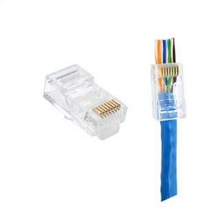 Conector <span class=keywords><strong>RJ45</strong></span> Modular de Pasante Cat5e Cat6 8p8c Fácil de Enhebrar el Cable - Product Image 1