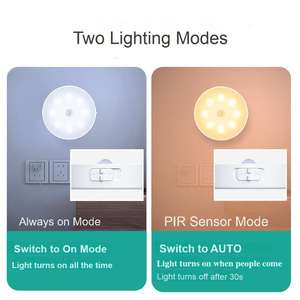 Otomatik kablosuz hareket sensörü şarj edilebilir LED pak ışığı 3000K/6500K insan indüksiyon mutfak dolabı gece lambası pil işletilen - Product Image 3