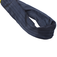 Nuevo tipo 100% poliéster negro ojo a ojo amarillo 3 toneladas redondo Web Sling