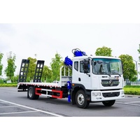 Camión Dongfeng con Grúa Montada, Camión de Plataforma Plana de 5-8t, Excavadora Hidráulica de Brazo Plegable, Camión Grúa Dedicado al Transporte