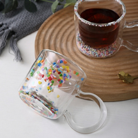 Mug en verre borosilicate personnalisé avec logo, 190 ml, sans BPA, compatible lave-vaisselle et micro-ondes, isolé, réutilisable, mug à café moderne, cadeau pour la maison