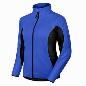 Chaqueta de Ciclismo Deportiva SPRINT SPORTS con Logotipo Personalizado Sublimado, Manga Larga, Color Amarillo Neón con Paneles Negros, Cierre Frontal Completo - Product Image 2