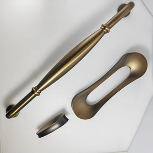 Poignées de meuble en bronze antique, forme barre, en alliage de zinc, design minimaliste, durables pour portes d'armoires - Product Image 2