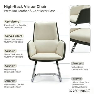 Silla de Diseño Moderno en Cuero PU/Cuero Vacuno 37760-2063A - Product Image 6