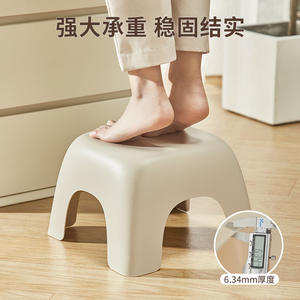 Tabouret de bain en plastique Hy-68 pour bébé, type carré large, épaissi, antidérapant, en PP, multifonctionnel et empilable - Product Image 2