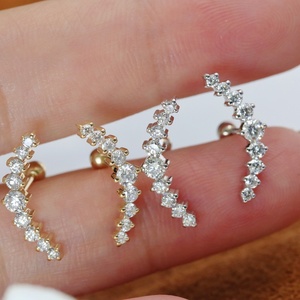 ต่างหูเพชร Xinfly 18K ทองคำแท้ เพชรเพาะเลี้ยงในห้องปฏิบัติการ แบบเกลียวหลัง ใส่สบาย ใช้ได้ทุกวัน เครื่องประดับคุณภาพสูง ของขวัญสำหรับผู้หญิง - Product Image 2