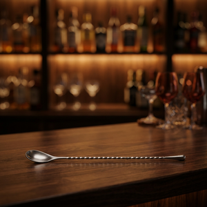 Cuillère à bar en acier inoxydable à design torsadé, long manche, cuillère à mélanger pour cocktails - Product Image 2