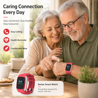 Reloj Inteligente para Personas Mayores con Llamada de Emergencia SOS, Detección de Caídas, Rastreo GPS 4G LTE, Llamada Bidireccional, Monitor de Frecuencia Cardíaca y Monitor de Presión Arterial