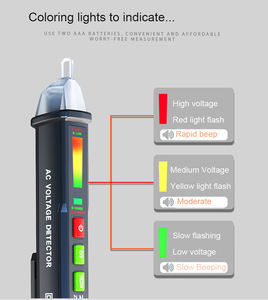 Probador de detector de voltaje de CA sin contacto ZOYI, equipo de prueba electrónico CE OEM, bolígrafo electrónico, negro, 21, 1, 2, 2, 1, 2 - Product Image 4