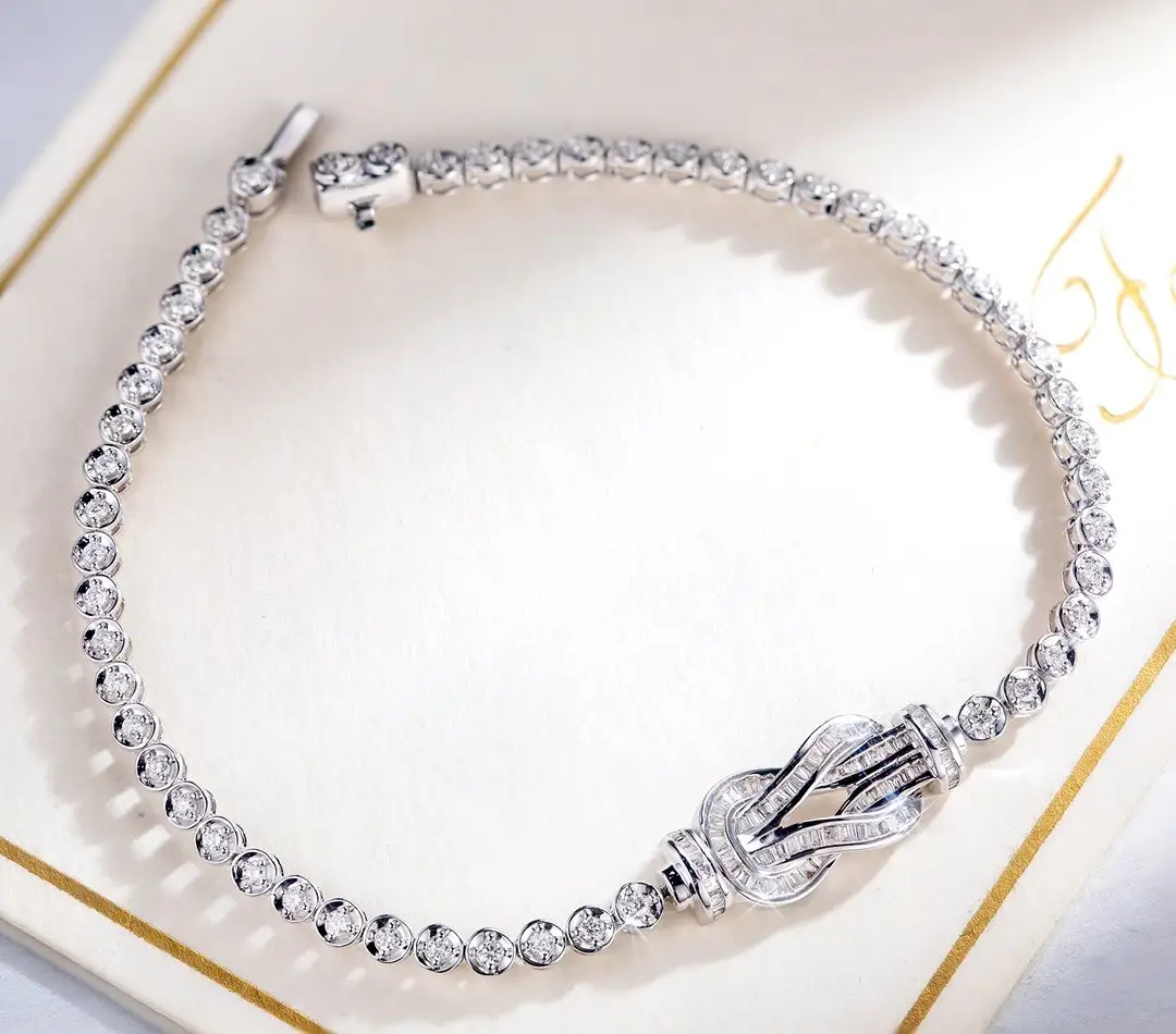Top Brands 14K womens 18k Gold Cuban diamond Link Chain Bracelet Bangles