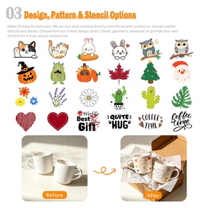Kit de <span class=keywords><strong>peinture</strong></span> DIY pour tasses conforme EN71 avec coffret cadeau haut de gamme, ensemble de tasses en céramique personnalisables pour le graffiti, idéal pour Noël et les fêtes - Product Image 4