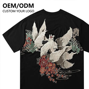 Camiseta Personalizada Bordada para Hombre, 100% Algodón, Cuello Redondo, Manga Corta, Tejido de Punto, Diseño de Dibujos Animados, Estilo Casual Urbano - Product Image 6