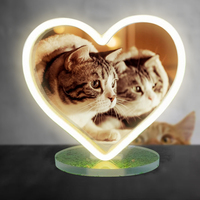 Lampe de Table personnalisée avec prise USB, image personnalisée et veilleuse couleur néon pour cadeau d'anniversaire de mariage