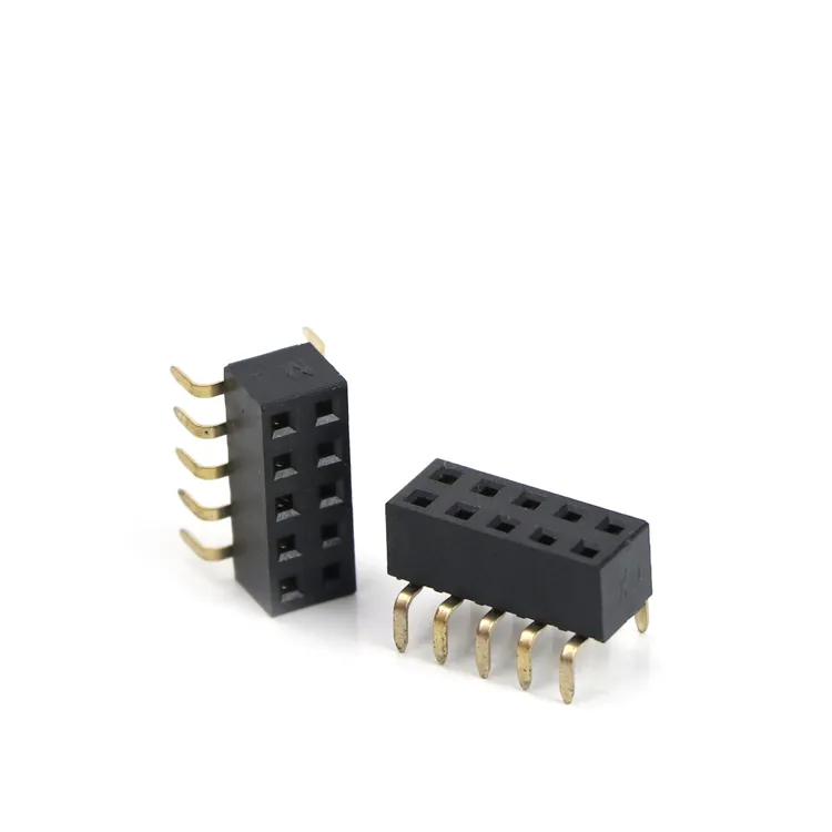 Factory sale direct 2.54mm pitch 2*5 pin 10 pins dual row gold female header socket connector