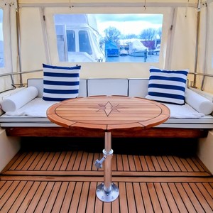 Plateau de table ovale en teck avec motif étoile 440x580/600x800mm pour accessoires de yacht, bateau, camping-car - Product Image 1