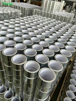 Ruban adhésif en aluminium pour réparation de conduits, résistant à la chaleur, auto-adhésif, doublure en papier blanc, fabricant personnalisé de CVC d'usine