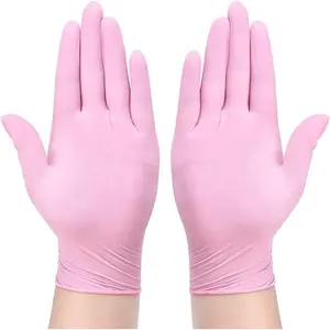 Gants en nitrile rose Stock Chine gros Gant en nitrile fabricants de gants en nitrile rose