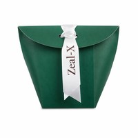 Boîte cadeau en papier vert foncé avec logo personnalisé, ruban de fermeture, boîte d'emballage de luxe en vert forêt mat pour bijoux, bonbons, cadeaux de mariage