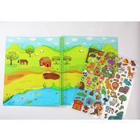 Juego de Pegatinas 3D Reutilizables para Niños y Bebés, con Temática de Animales, Juguete Educativo DIY, Resistente al Agua, Ecológico, Regalo de Cumpleaños