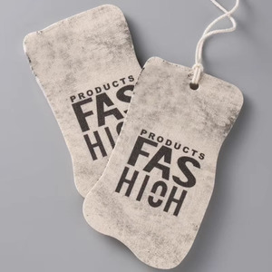 Logo personnalisé de haute qualité étiquettes volantes de vêtements rétro coton et lin étiquette volante en jean pour hommes étiquette pivotante imprimée en forme recyclable - Product Image 2