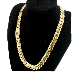 สร้อยคิวบาลิงค์ชุบทองคำแท้สั่งทำขายส่ง ขนาด 20 มม. เงินแท้ 925 - ของขวัญสำหรับผู้หญิงและผู้ชาย - Product Image 1