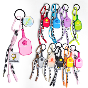Porte-clés Thème Pickleball avec Pendentif Logo Métallique, Ornement de Raquette en Silicone Souple, Accessoire Sportif Portable Multi-Scénarios - Product Image 6
