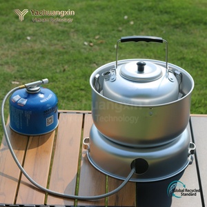 Aluminum Camping Cookware Set With <b>Lid</b> And Ventilated Base For Outdoor Use - Product Image 5