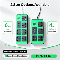 6-fach Steckdosenleiste mit USB-Anschlüssen, USB-C, UK-Stecker, Universal-Verlängerungssteckdose mit Schalter für Zuhause, Büro, Desktop-Stromverteiler mit USB