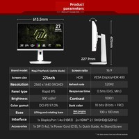 Moniteur de jeu PC Mag274qrfw X32 27 pouces 2K 320 Hz avec dalle LCD IPS rapide 0,5 ms GTG