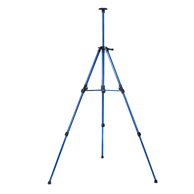Art Supplier Blue Color Big Handle Operated Aluminum Tripod Easel for Wedding and Sketching
