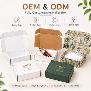 Cajas de correo corrugadas blancas impresas personalizadas, caja de embalaje para envíos de cosméticos, botellas de cuidado de la piel, perfume, suero y regalos. - Product Image 4