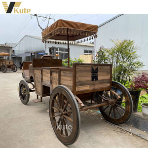 Chariot de luxe blanc d'extérieur à double rangée pour le tourisme, avec 4 roues en acier, modèle Royal Carriage, en promotion - Product Image 1