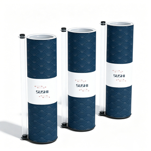 Emballage de tube en papier pour sushi de qualité supérieure, biodégradable, cylindrique, recyclé, emballage de tube à sushi push-up - Product Image 1