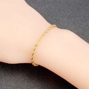 JXX Pulseras de Cuerda con Dijes de Latón Chapado en Oro de 24K, Diseño Delgado y Moderno, Talla Personalizada, para Mujer, Gran Venta - Product Image 3