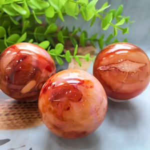 Sphère en cristal de cornaline naturelle élégante-5.99-7.01cm <span class=keywords><strong>Pierre</strong></span> de <span class=keywords><strong>passion</strong></span> en agate rouge pour la décoration de la maison <span class=keywords><strong>et</strong></span> du bureau - Product Image 4