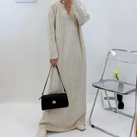 Robes Décontractées en Maille 2026 Grandes Tailles Vêtements Femme Pulls Hiver Robe Musulmane