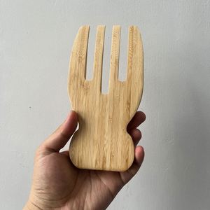 อุปกรณ์ทำอาหารแบบมีโลโก้สั่งทำได้  ช้อนส้อมไม้สำหรับผสมอาหาร  ที่คีบสลัด - Product Image 4