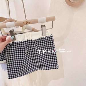 TianMaoJia Girls Plaid Suspender Set Cotton Vest Skirt Two Piece Summer Outfit 23/S - Product Image 4