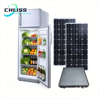 Congélateur coffre solaire complet 250 litres, congélateur coffre solaire DC avec batterie et onduleur