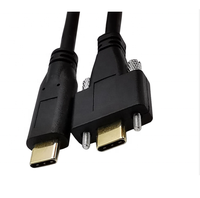 Kabel Data pengisi daya berlapis emas, kabel Data pengisian daya dengan sekrup 10G 5A USB 3.1 tipe-c Male ke USB-C Male