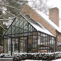 Véranda en alliage d'aluminium avec toit personnalisé en verre trempé, solarium, serre pour jardin, patio, design élégant et moderne