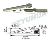 Petite pince crocodile métallique en acier nickelé avec ressort de serrage pour tests électriques et isolation thermique