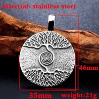 Pendentif Arbre du Monde Yggdrasil, Collier Rétro en Acier Inoxydable, Collier Viking, Pendentif Médaillon pour Homme