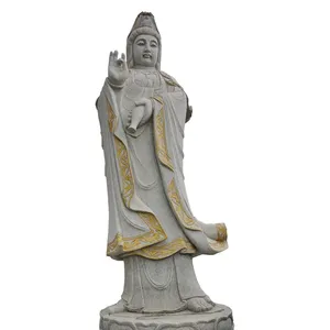 Fait à la main JN-Kwan-yin pour jardin et décoration extérieure sculpture variété statue en pierre