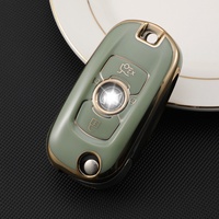 Housse de clé de voiture de luxe en TPU, bord doré, 4 boutons, étui pliable de protection, coque de télécommande Buick Allure