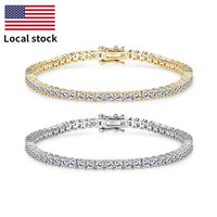 Bracelets et Joncs en Gros : Nouveauté, Haute Qualité, Tendance, Luxe – Bracelet Tennis Moissanite D Color VVS1 3mm – Bijoux Fins Unisexe
