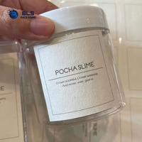 Étiquettes adhésives personnalisées en papier texturé de luxe, fabrication OEM/ODM, pour le branding des pots de slime