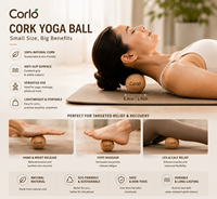 Balle de massage en liège 100% naturel pour le yoga et le Pilates, pour la libération des points de tension et la récupération physique